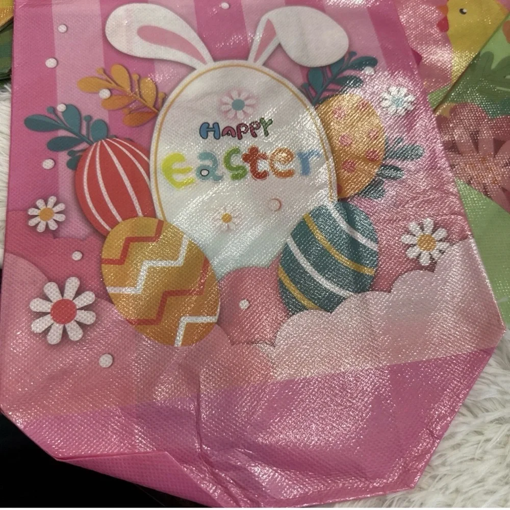 Happy Easter Bunny Reusable Gift Bag - multicolor set of 6